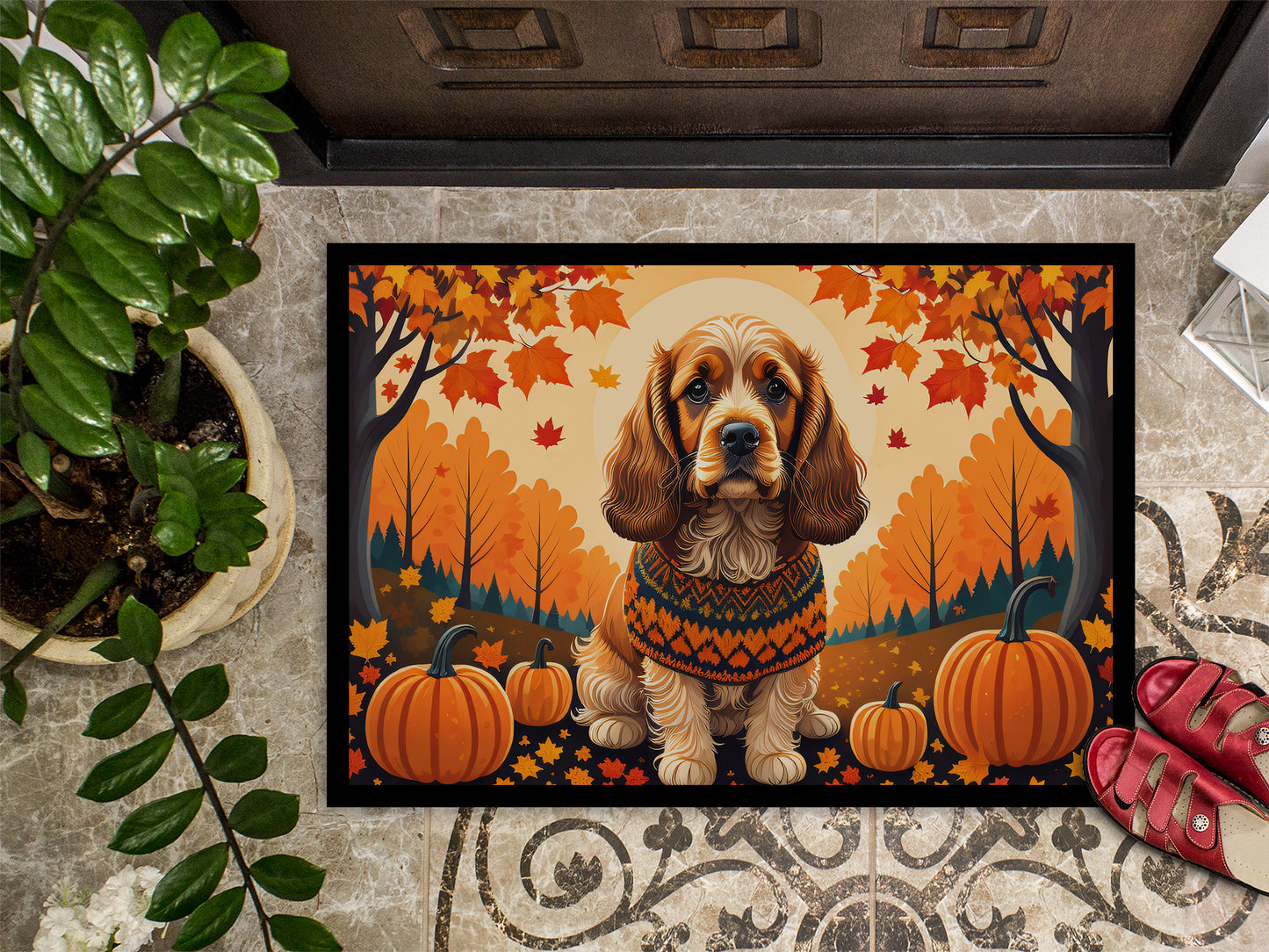 Cocker Spaniel Fall Doormat