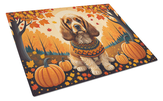 Buy this Cocker Spaniel Fall Glass Cutting Board