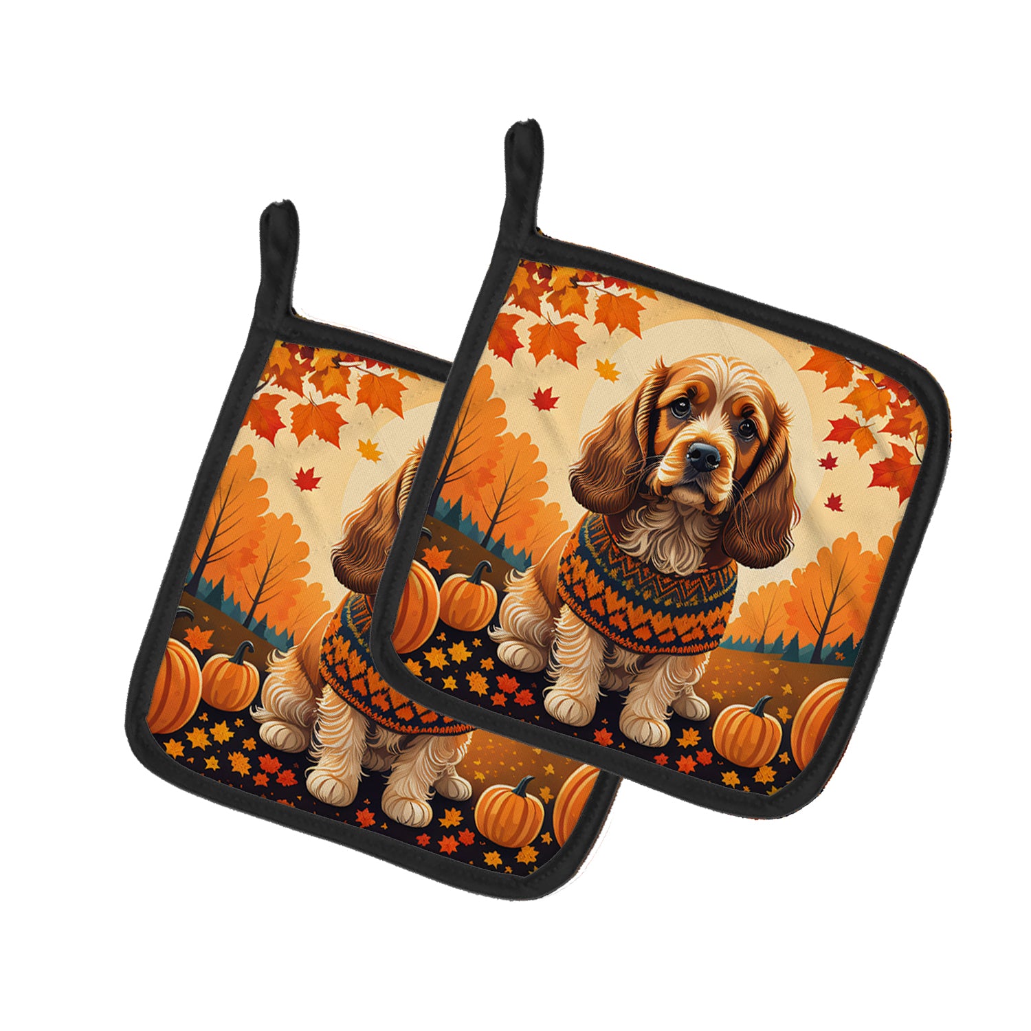 Buy this Cocker Spaniel Fall Pair of Pot Holders