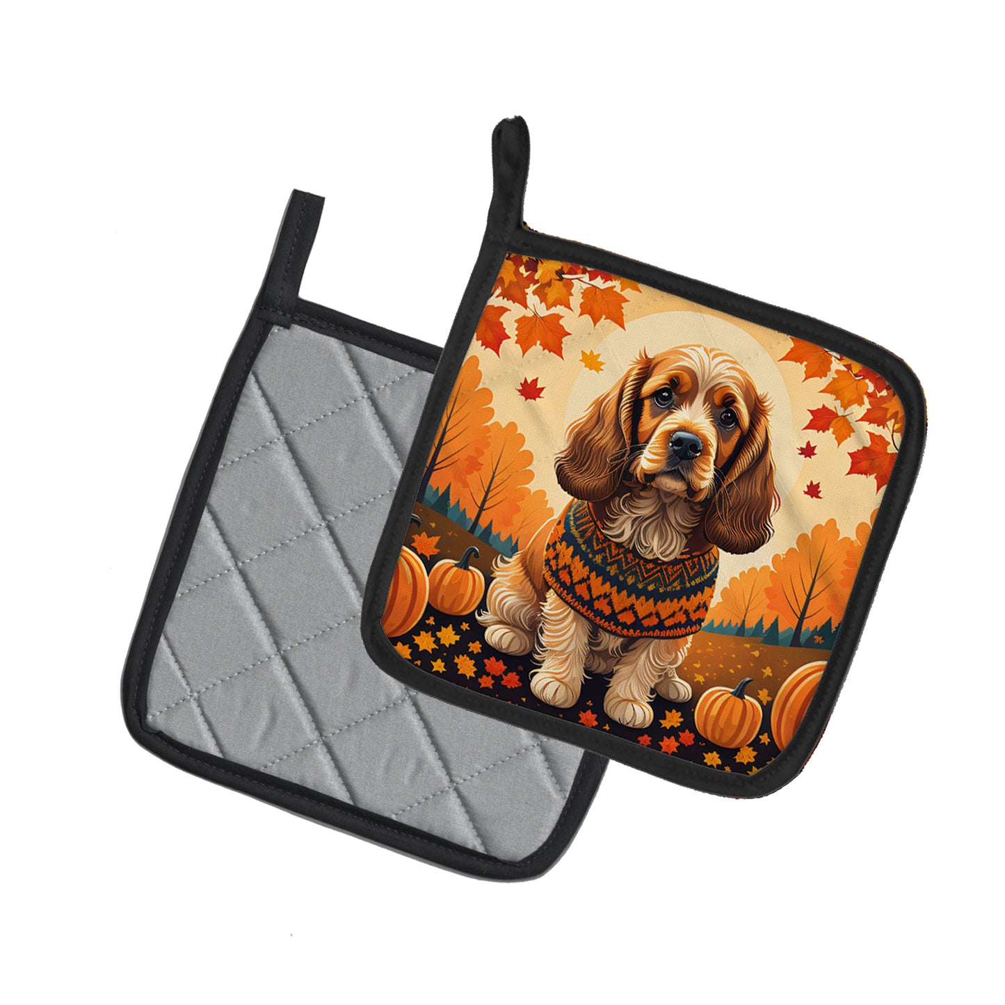 Cocker Spaniel Fall Pair of Pot Holders