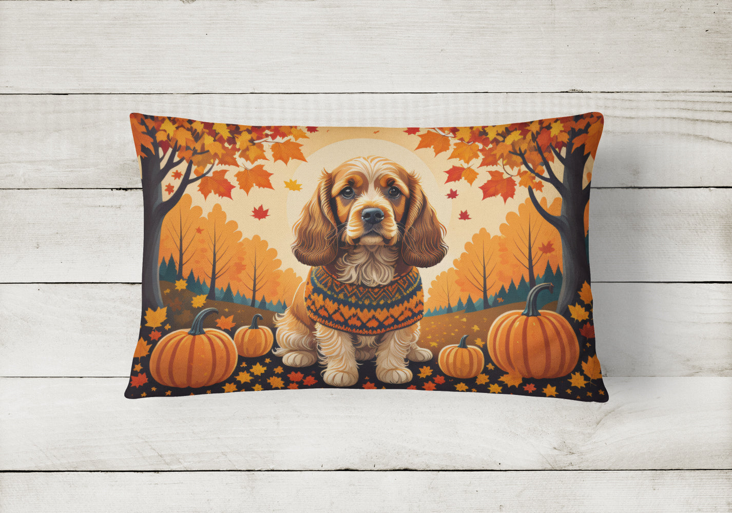 Cocker Spaniel Fall Throw Pillow