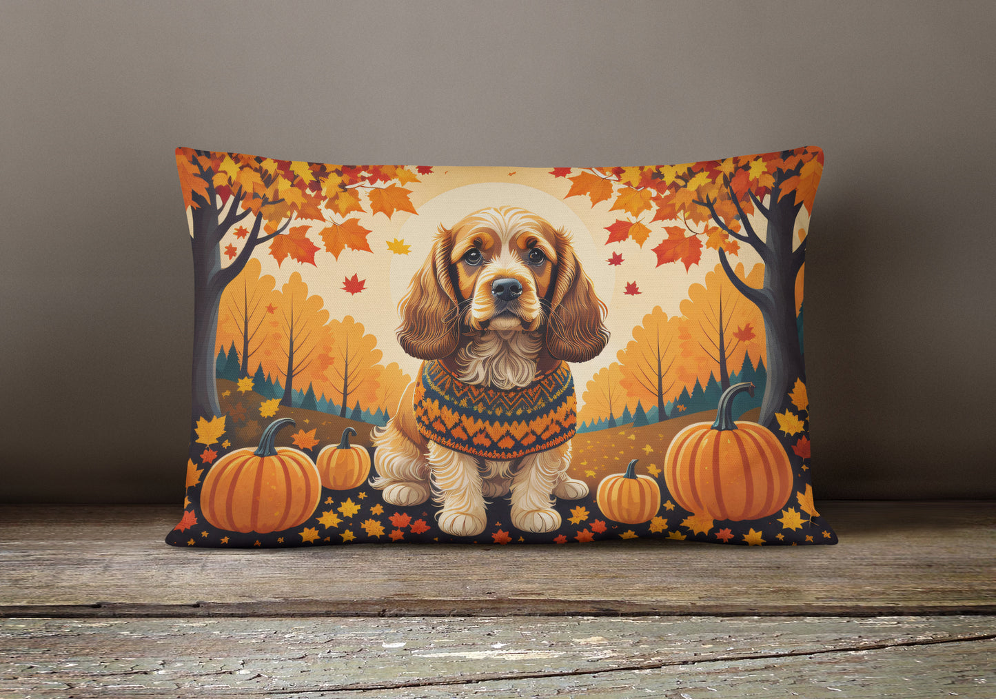 Cocker Spaniel Fall Throw Pillow