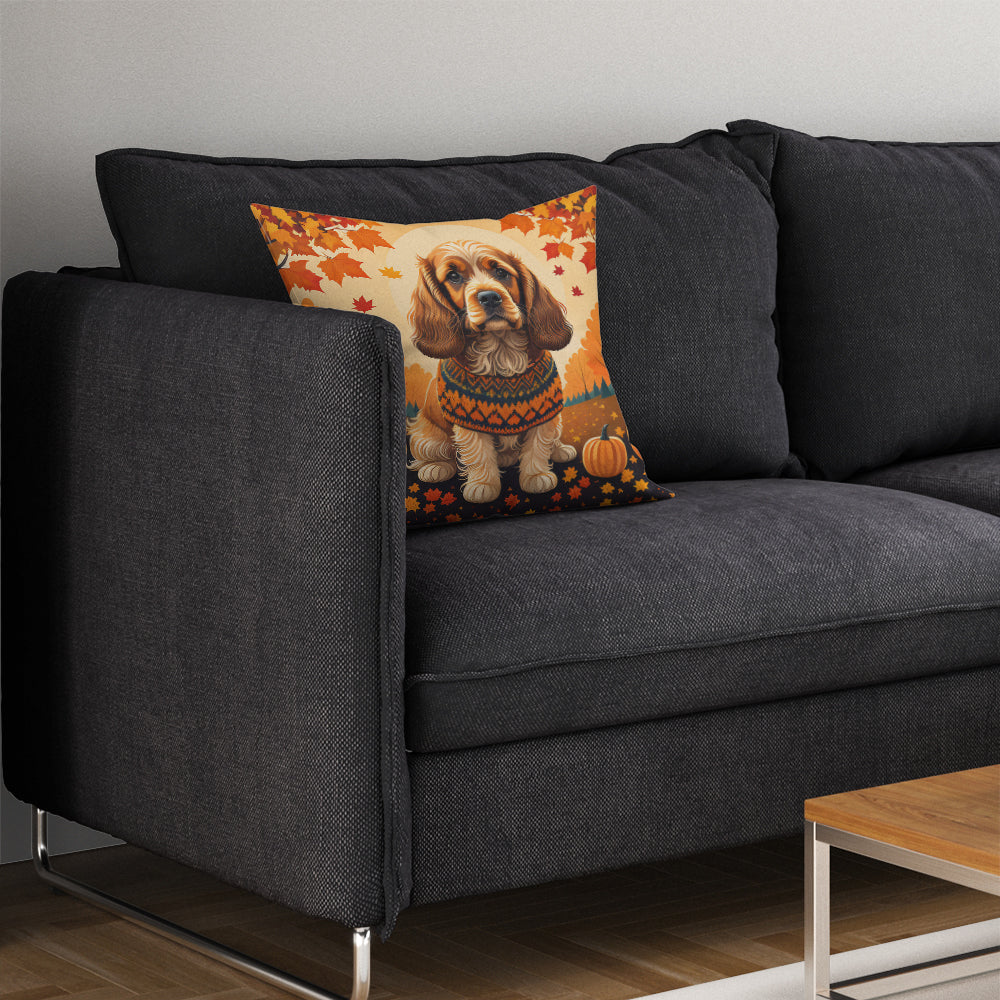 Cocker Spaniel Fall Throw Pillow