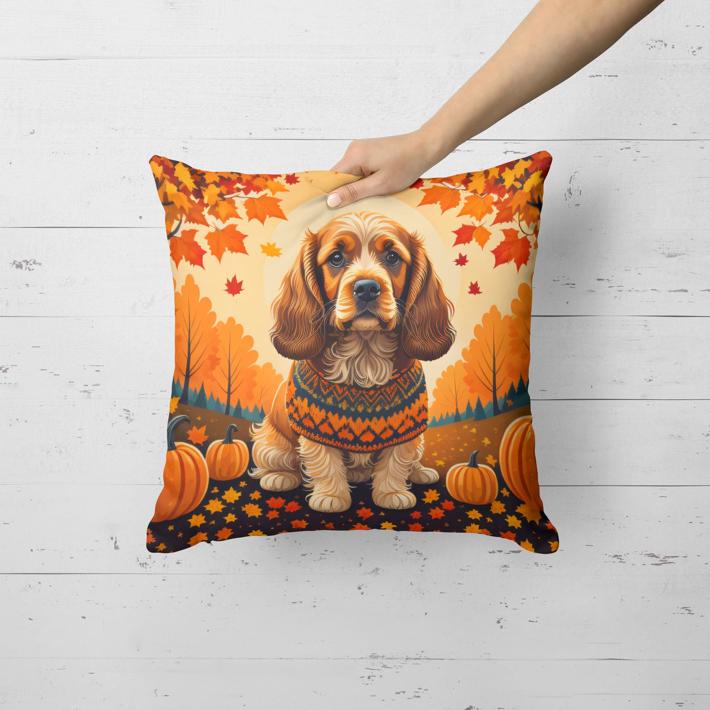 Cocker Spaniel Fall Throw Pillow