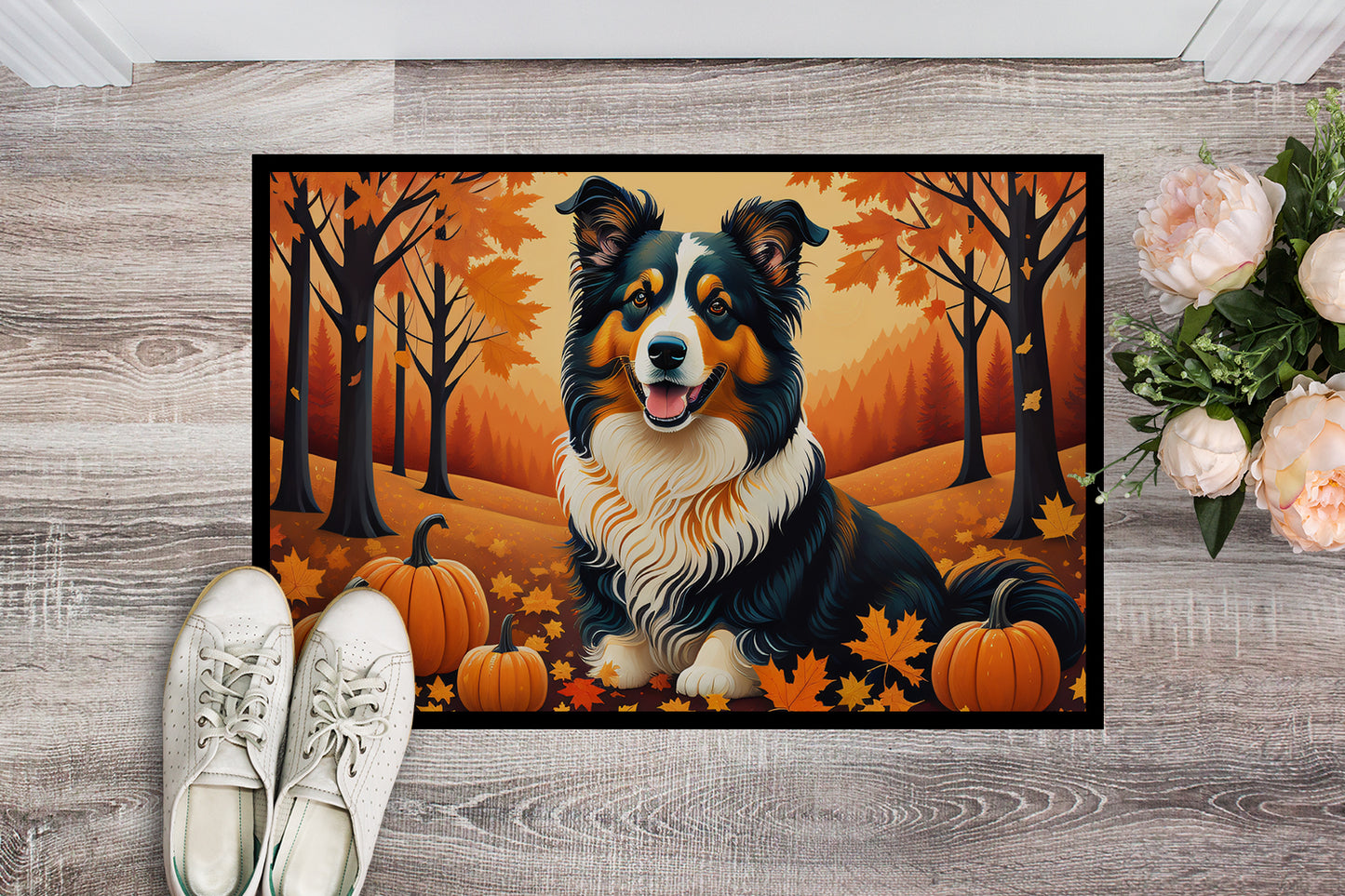 Collie Fall Doormat