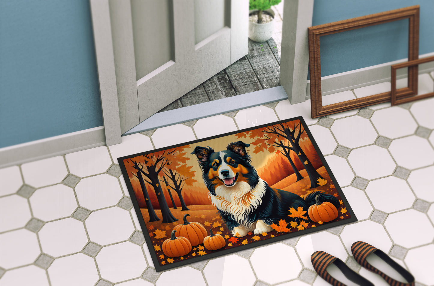 Collie Fall Doormat