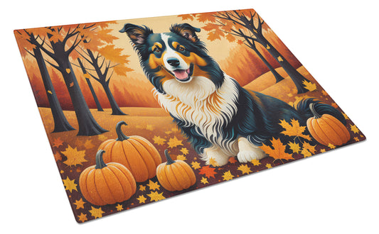 Buy this Collie Fall Glass Cutting Board