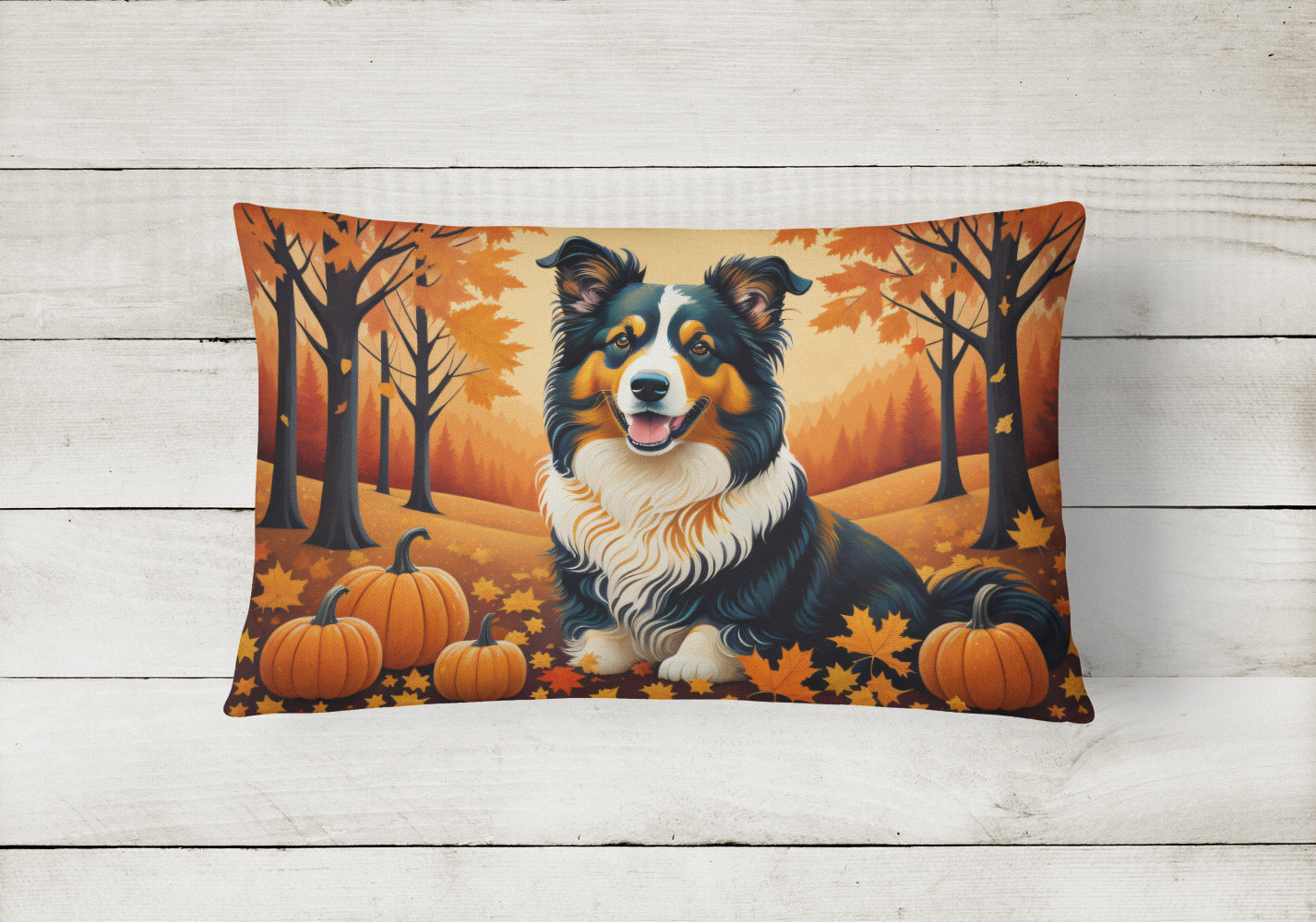 Collie Fall Throw Pillow