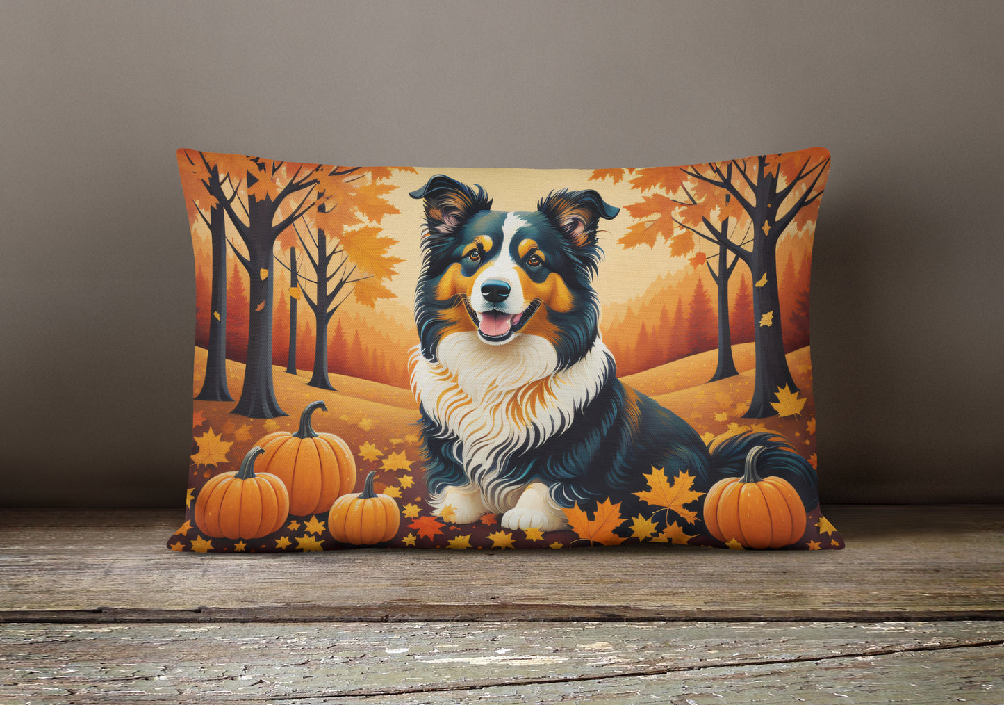 Collie Fall Throw Pillow