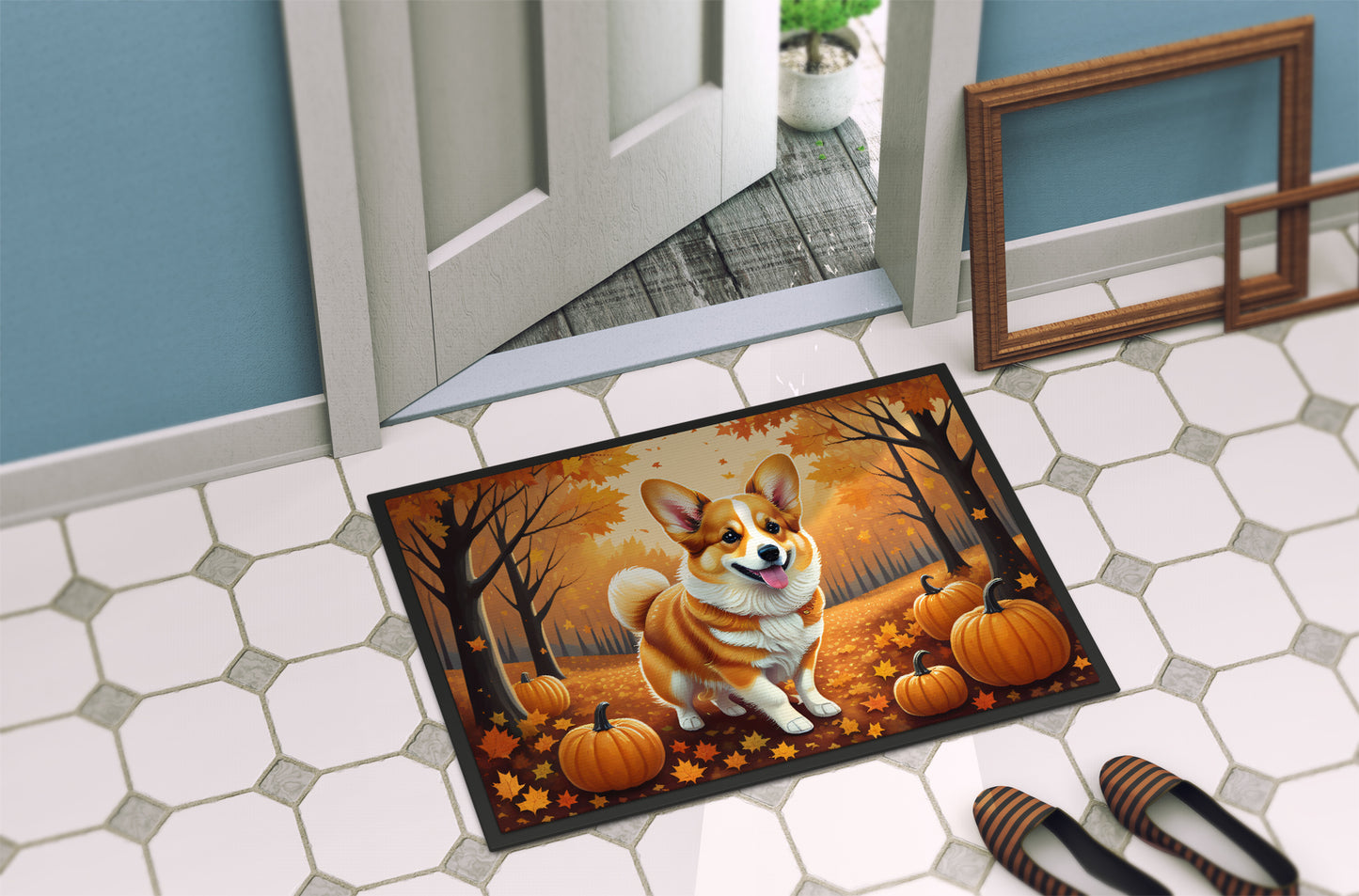 Corgi Fall Doormat