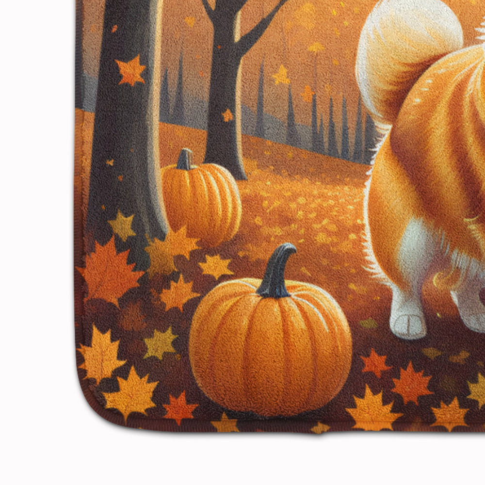 Corgi Fall Memory Foam Kitchen Mat