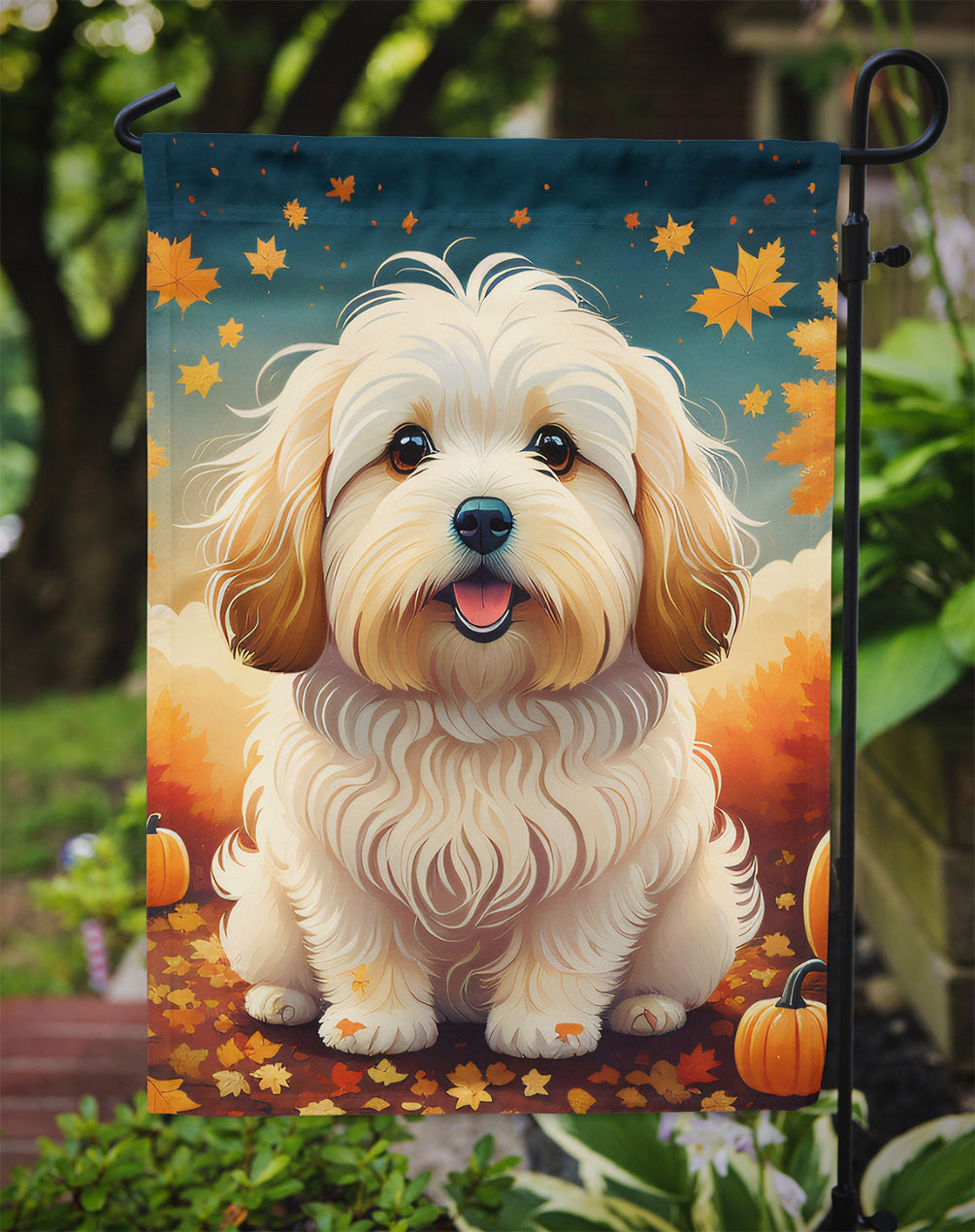 Coton De Tulear Fall Garden Flag