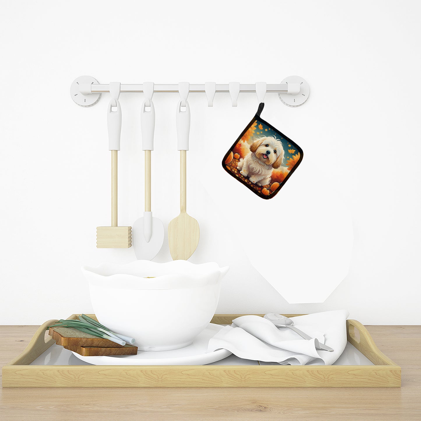 Coton De Tulear Fall Pair of Pot Holders