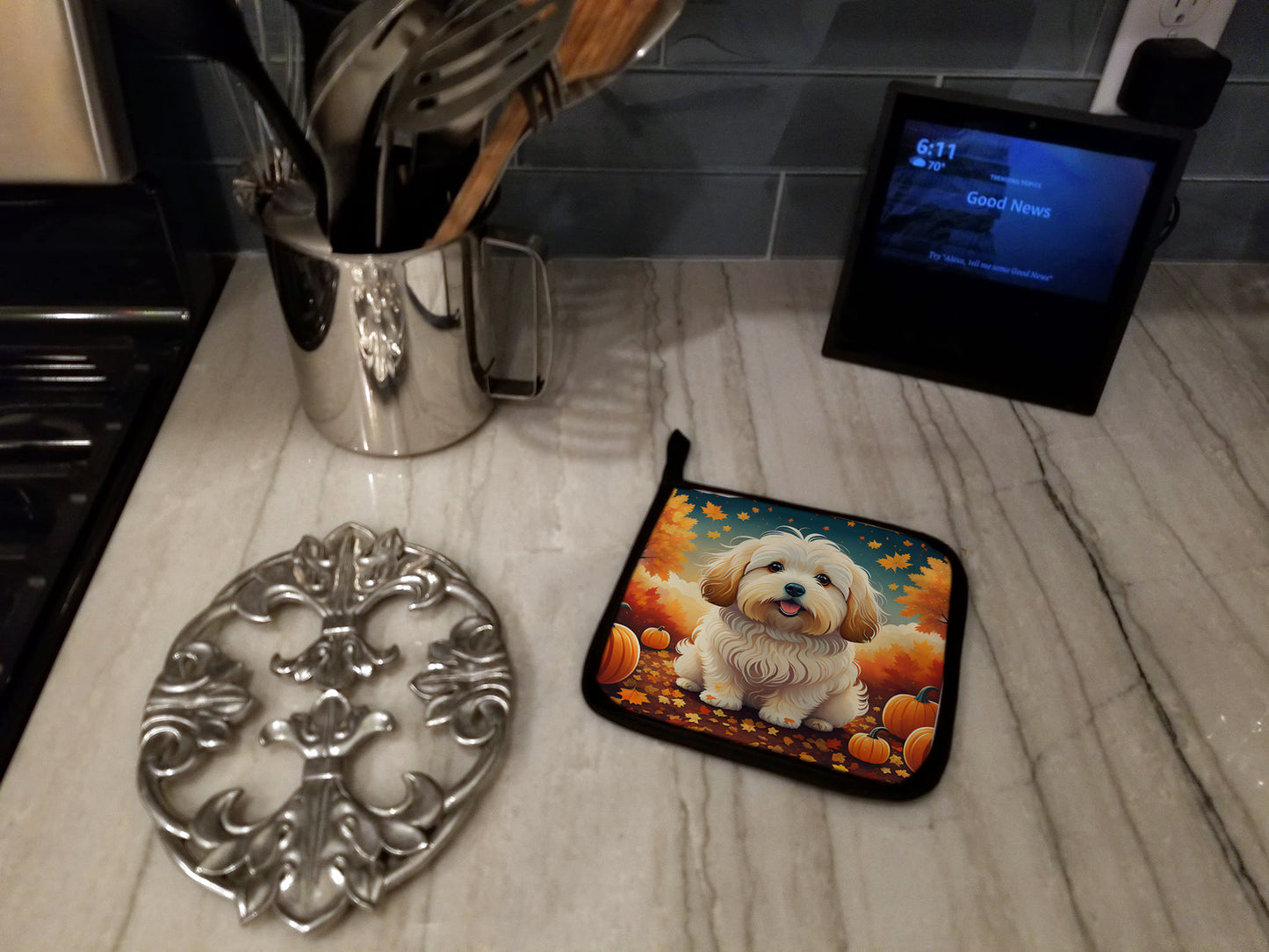 Coton De Tulear Fall Pair of Pot Holders