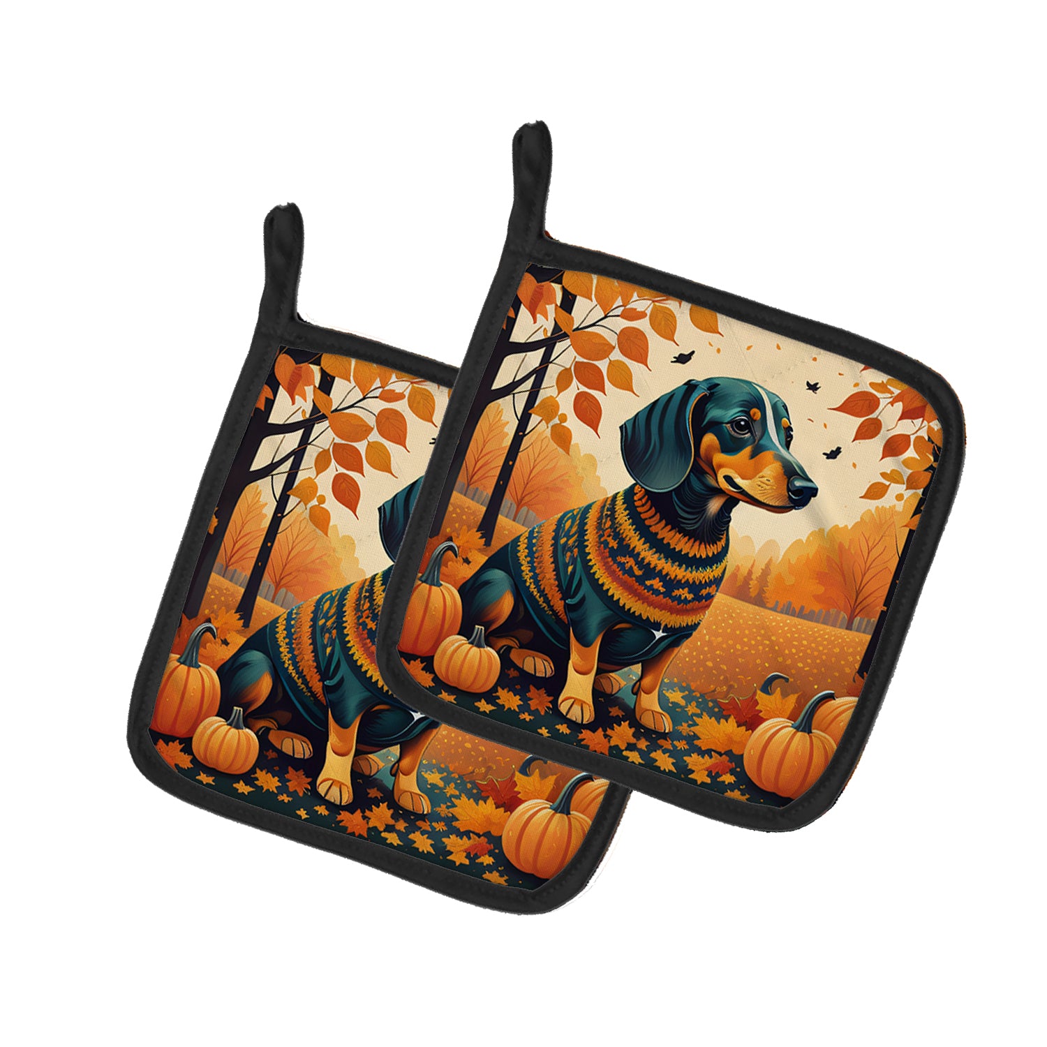 Buy this Dachshund Fall Pair of Pot Holders