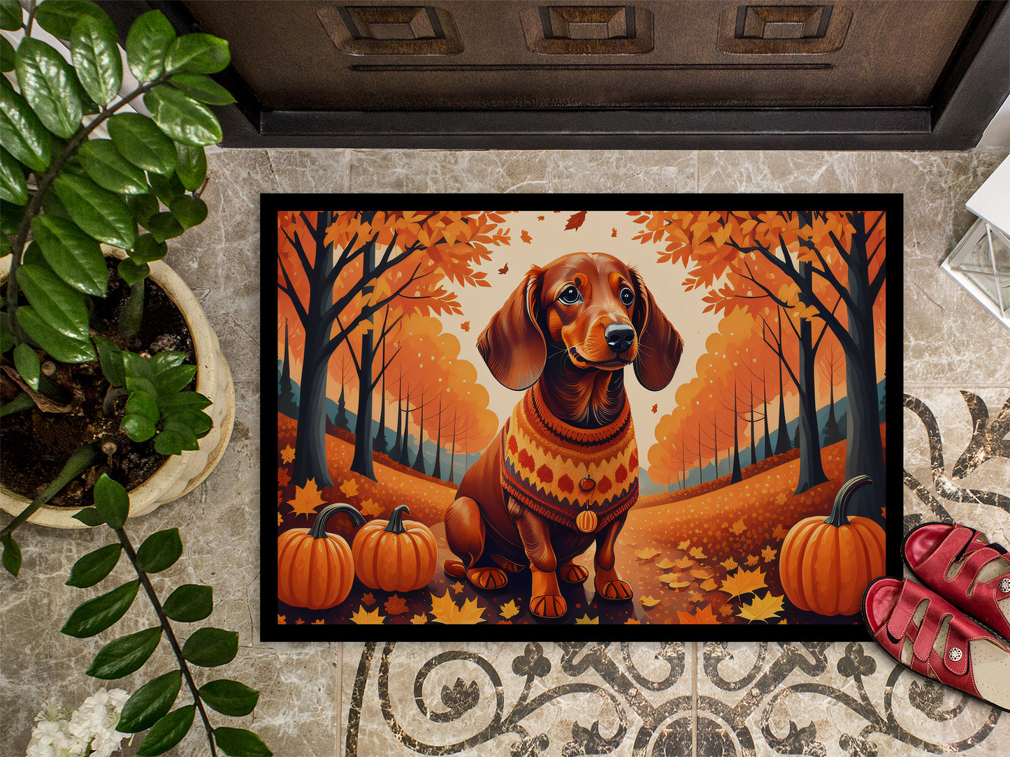 Dachshund Fall Doormat