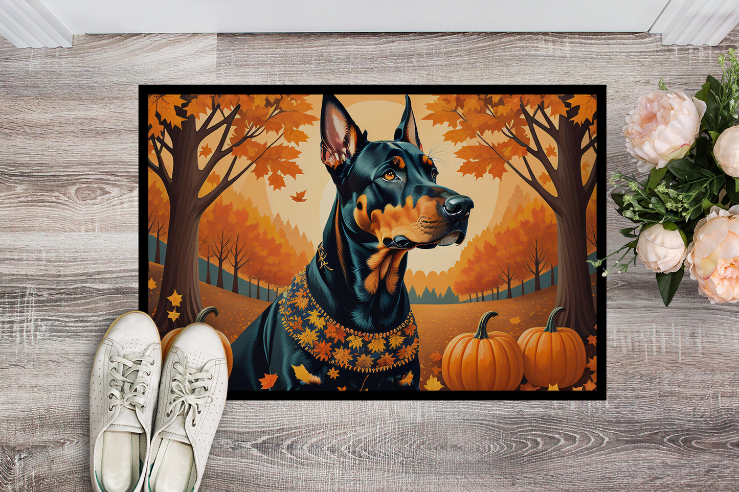 Doberman Pinscher Fall Doormat