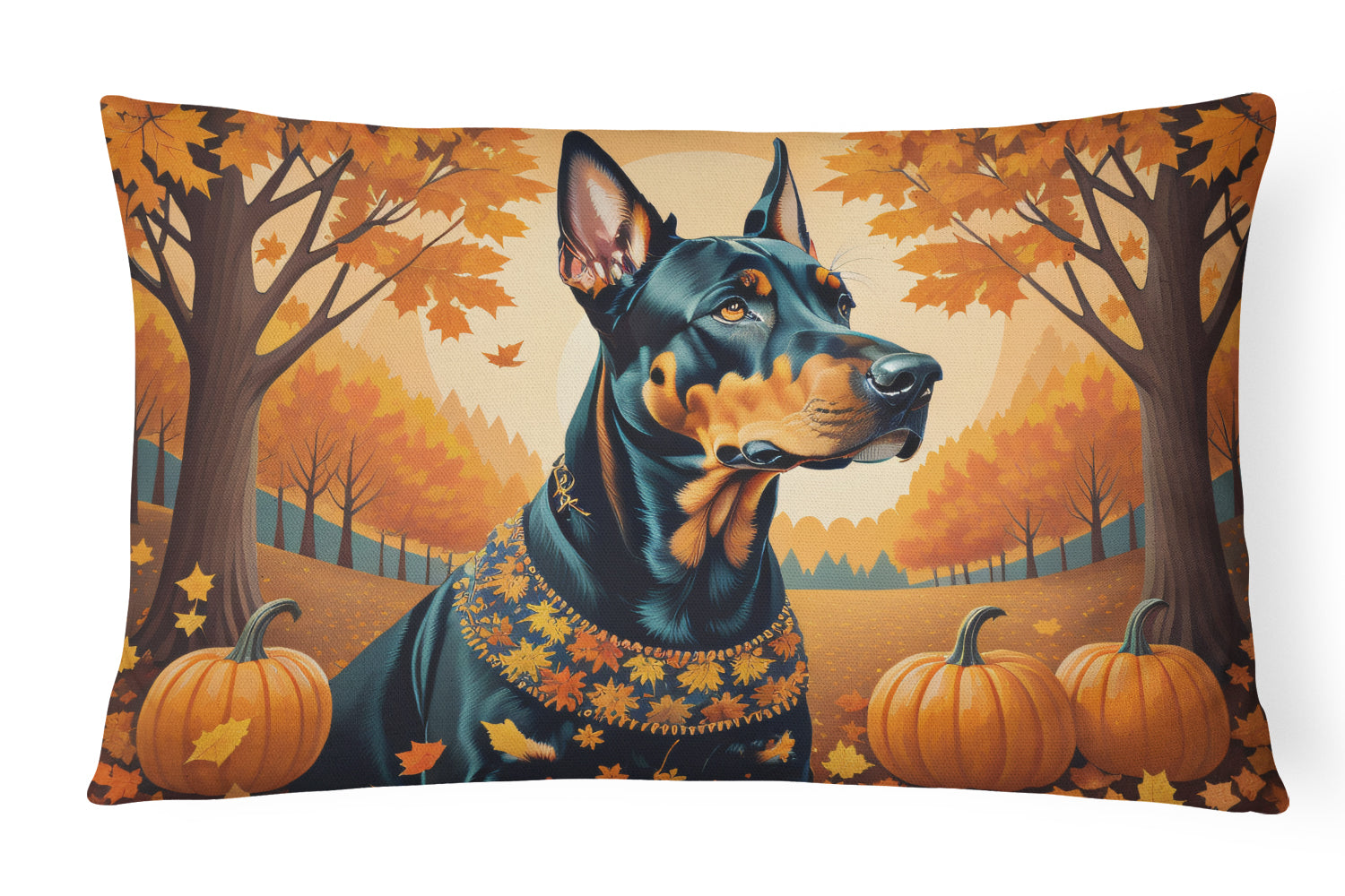 Buy this Doberman Pinscher Fall Throw Pillow