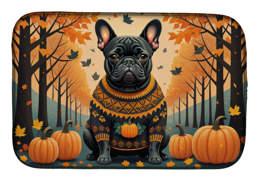 Buy this Black French Bulldog Fall Dish Drying Mat