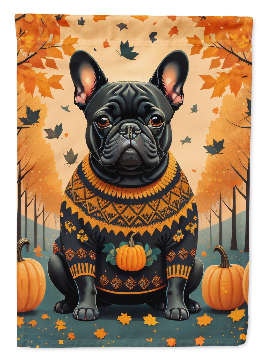 Buy this Black French Bulldog Fall Garden Flag