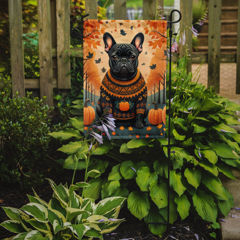 Black French Bulldog Fall Garden Flag