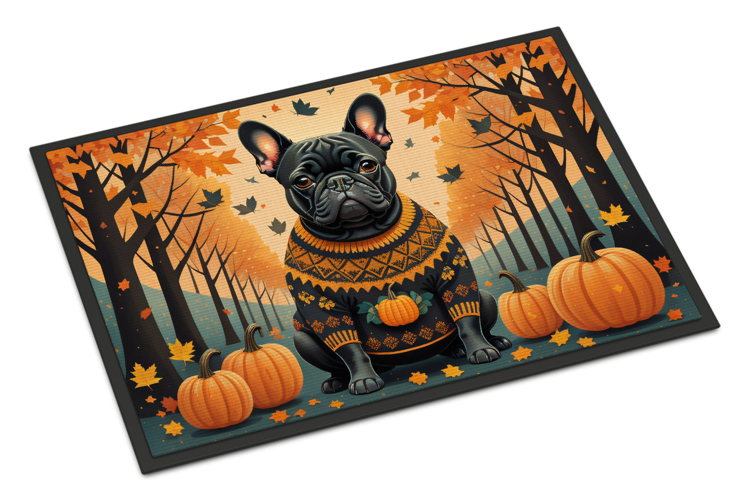 Buy this Black French Bulldog Fall Doormat