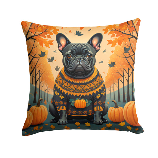 Buy this Black French Bulldog Fall Throw Pillow