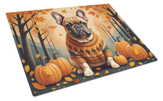 Buy this Fawn French Bulldog Fall Glass Cutting Board