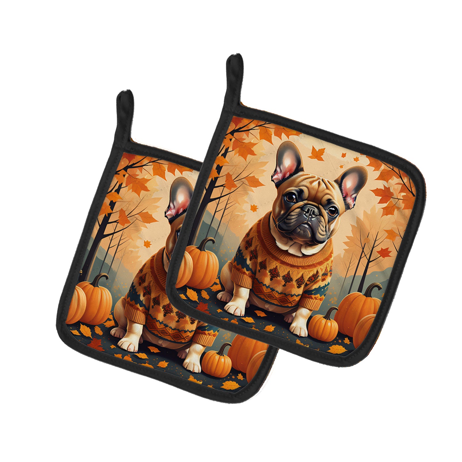 Buy this Fawn French Bulldog Fall Pair of Pot Holders