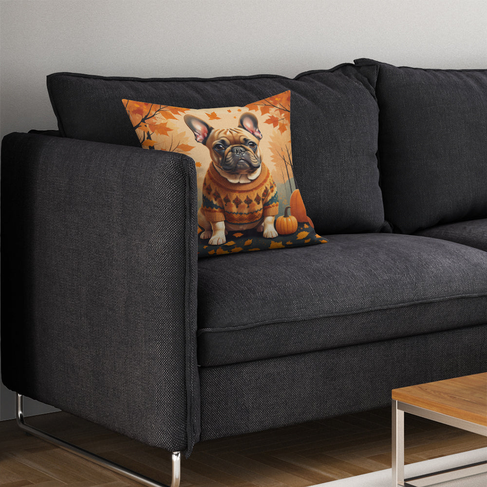 Fawn French Bulldog Fall Throw Pillow