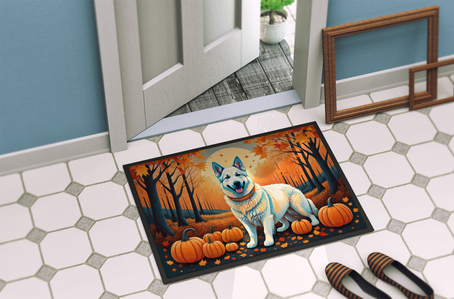 White German Shepherd Fall Doormat