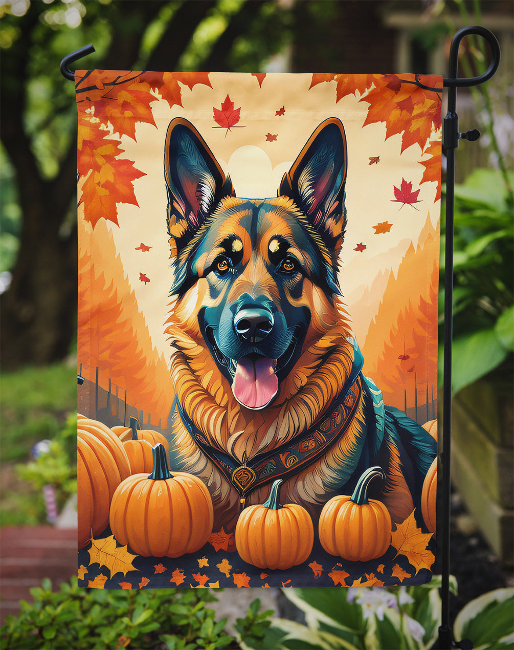 German Shepherd Fall Garden Flag