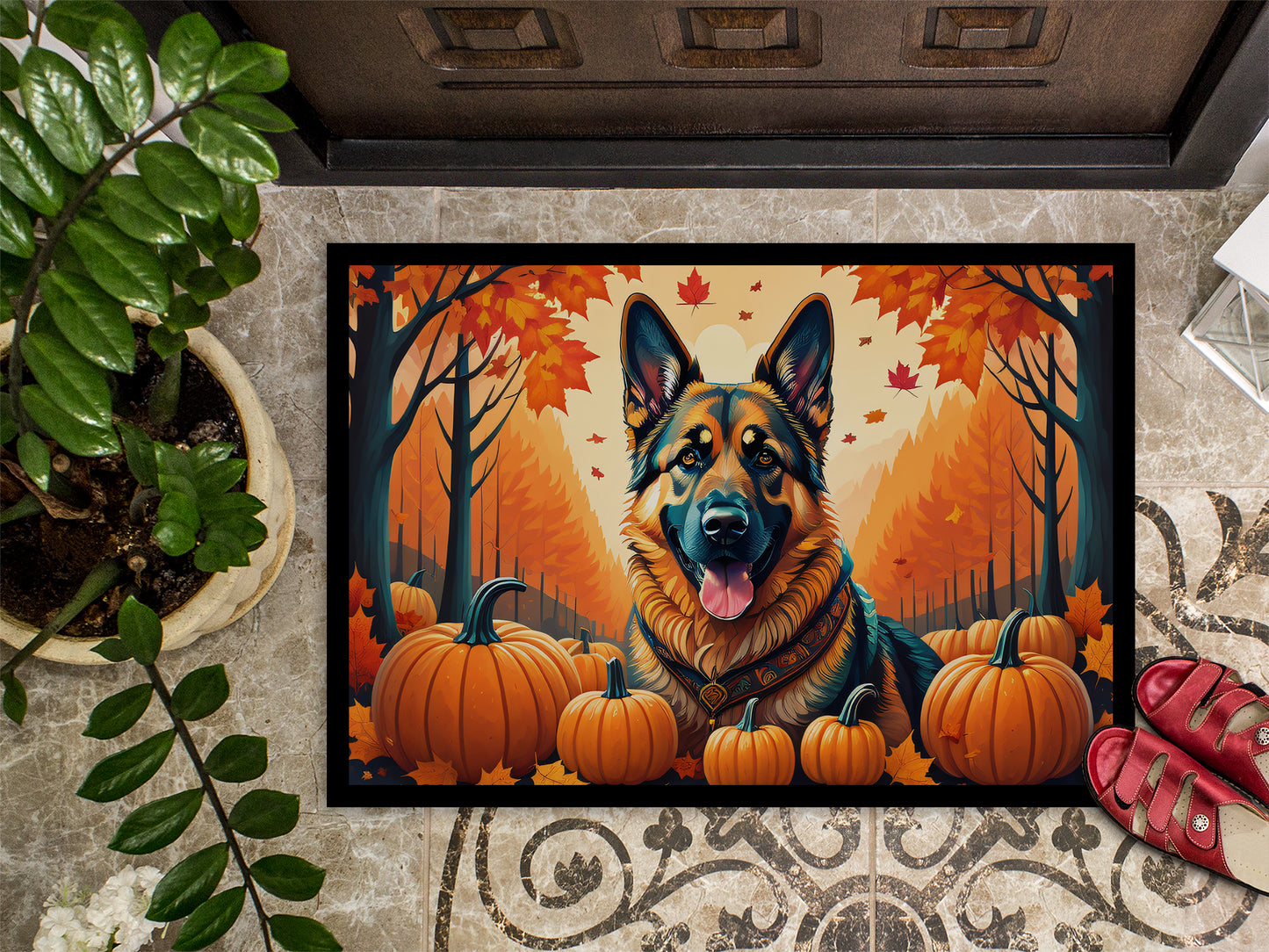 German Shepherd Fall Doormat