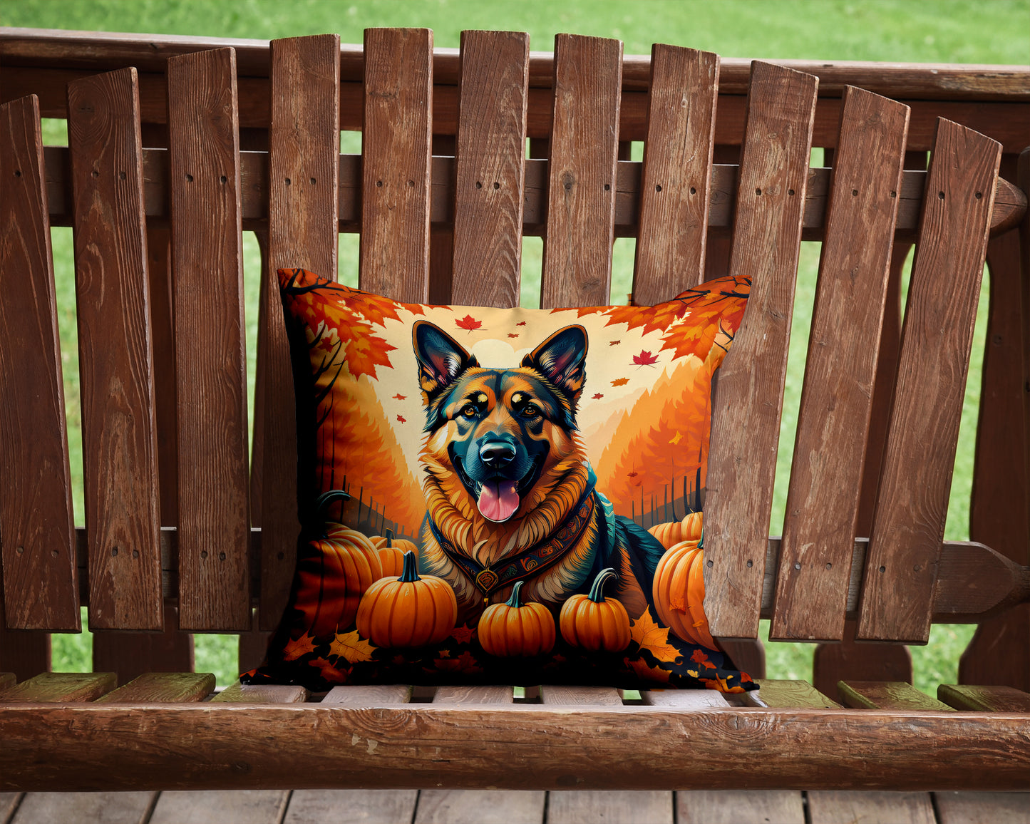 German Shepherd Fall Throw Pillow