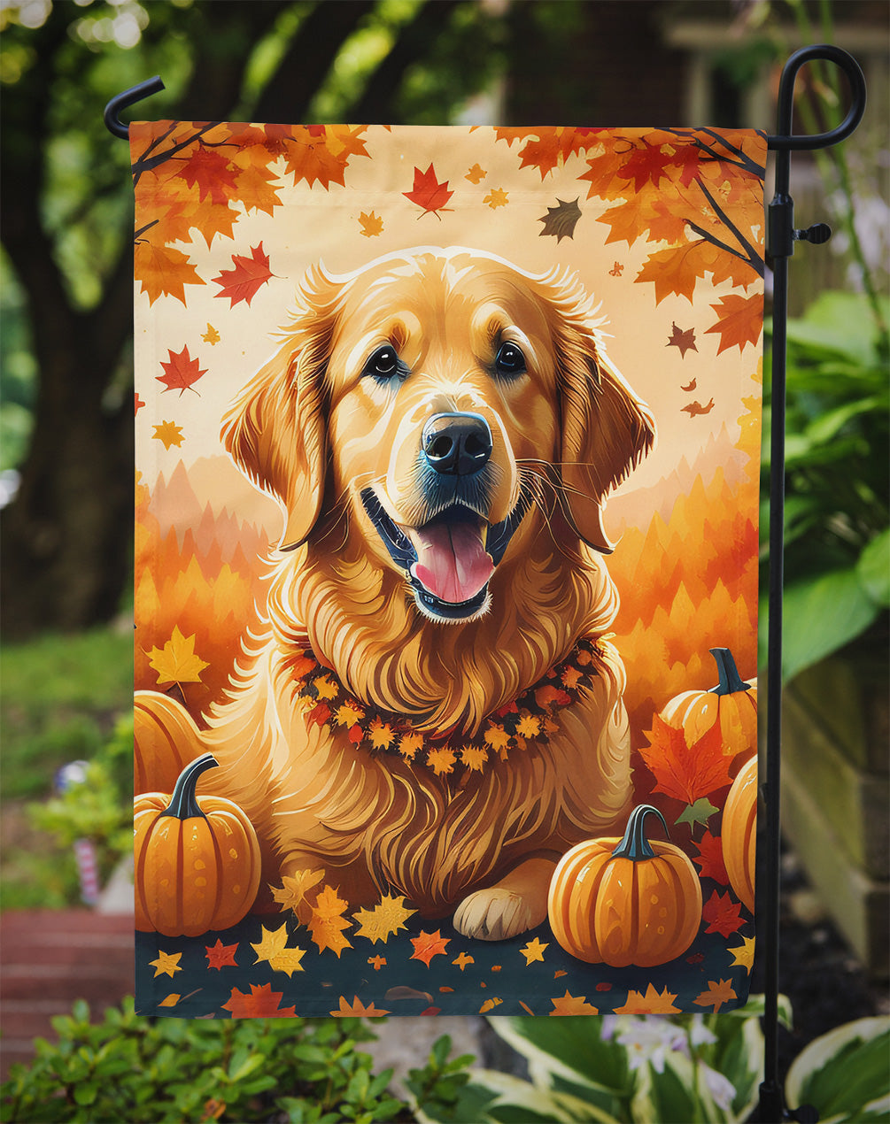 Golden Retriever Fall Garden Flag