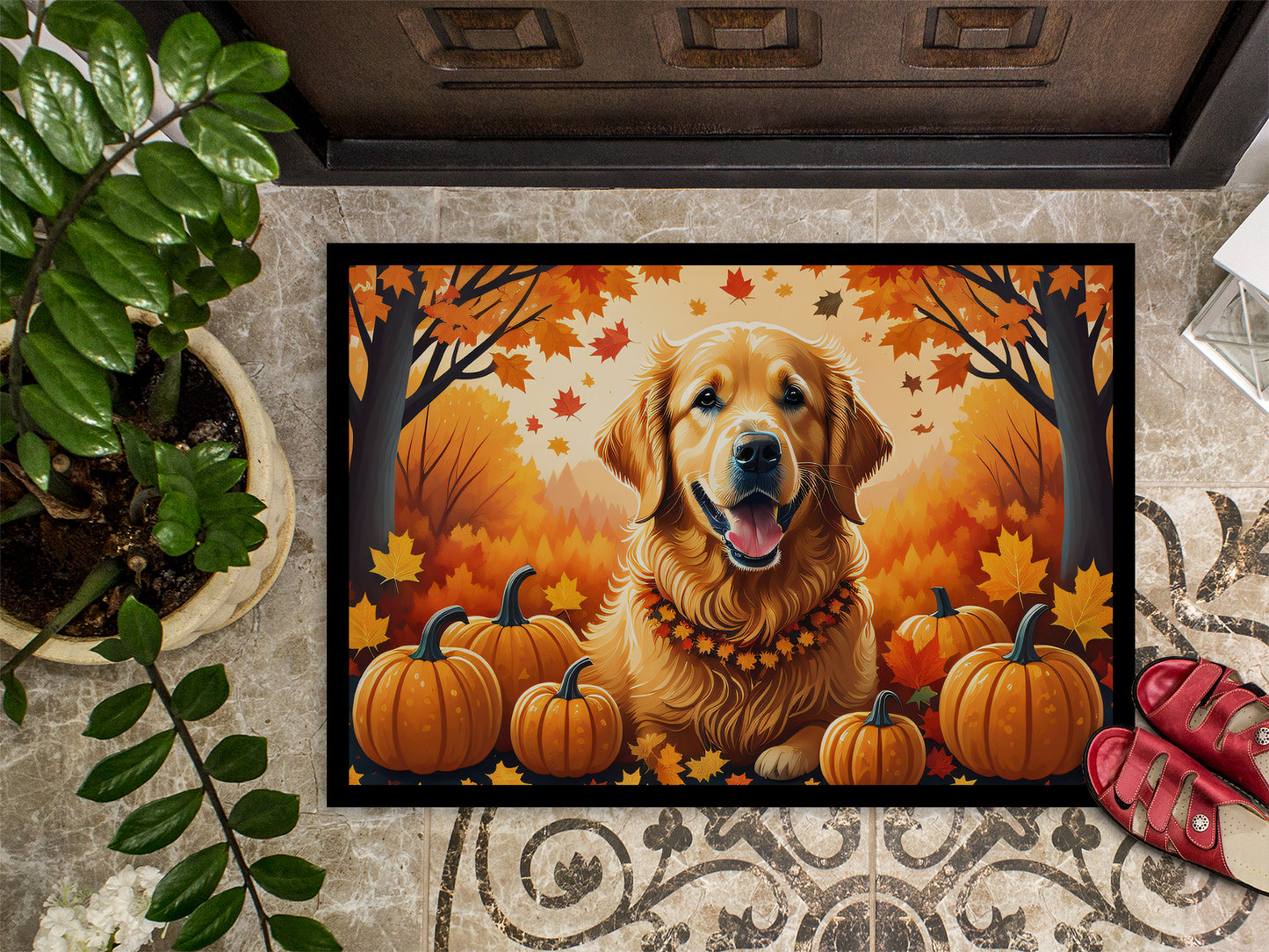 Golden Retriever Fall Doormat