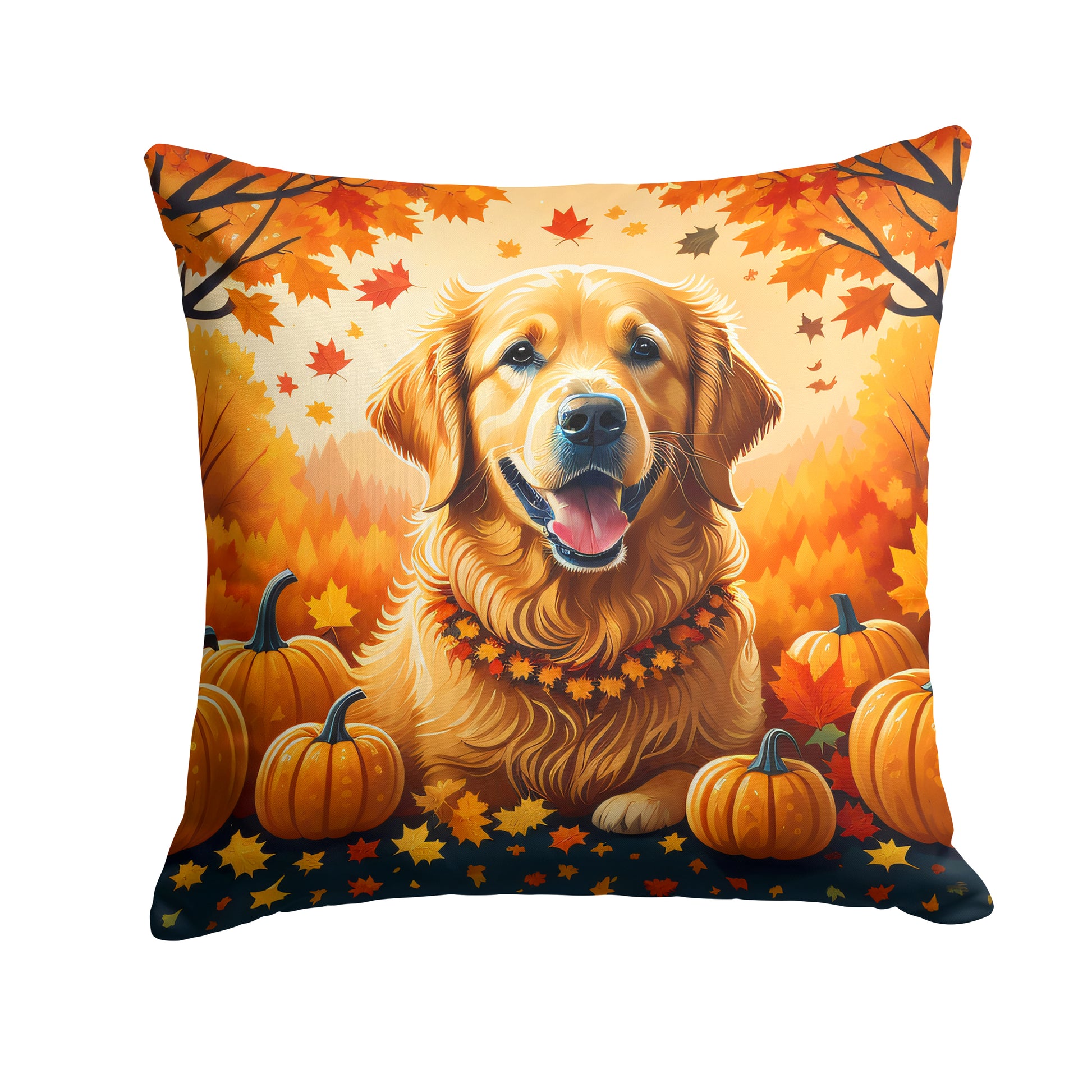 Buy this Golden Retriever Fall Throw Pillow