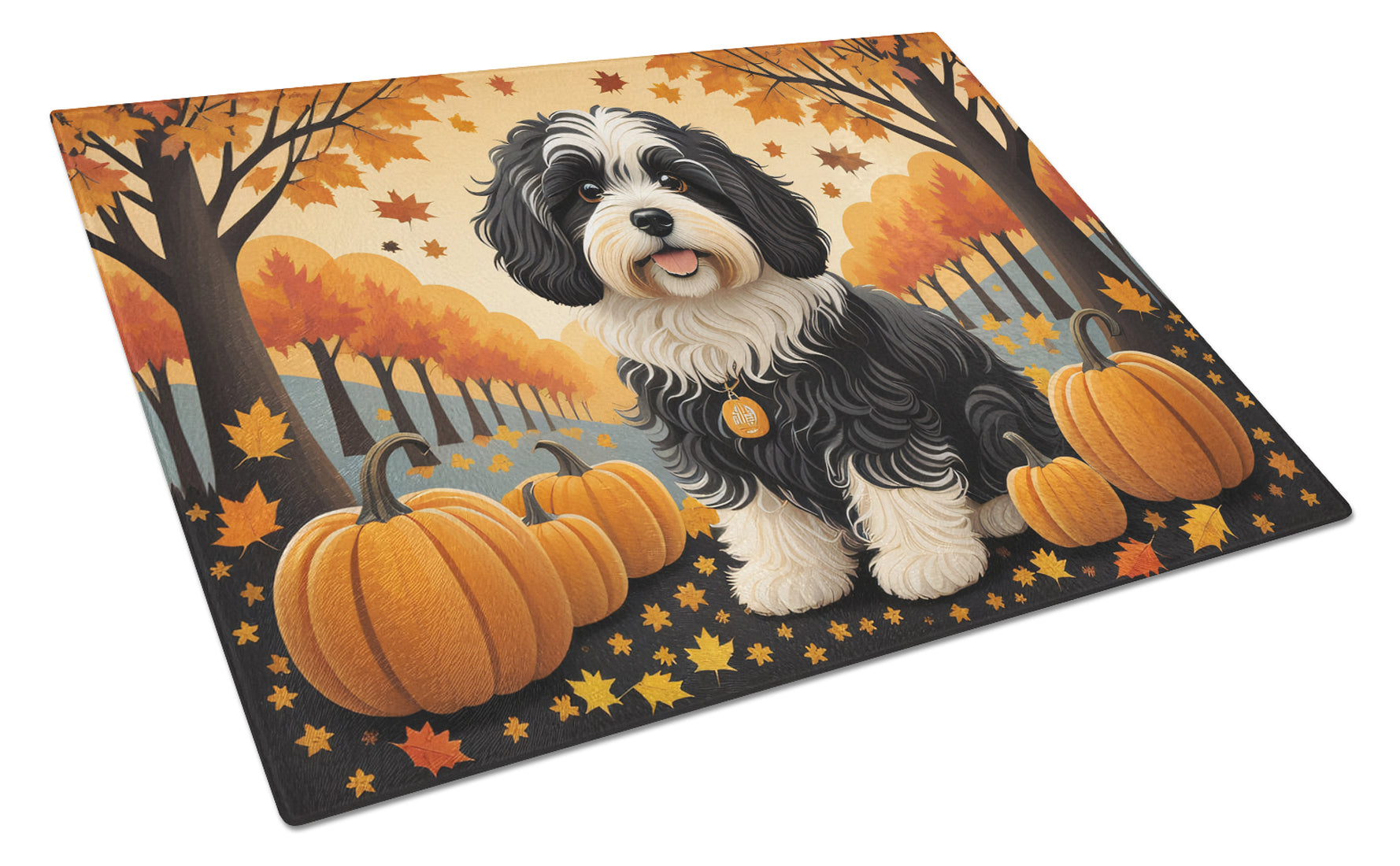 Buy this Havanese Fall Glass Cutting Board