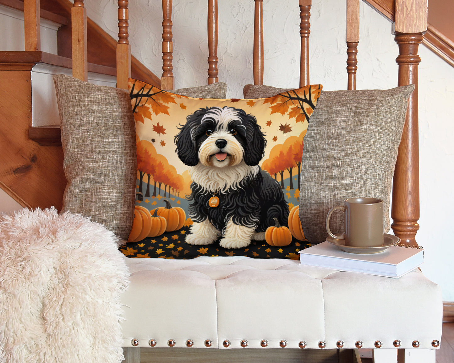 Havanese Fall Throw Pillow