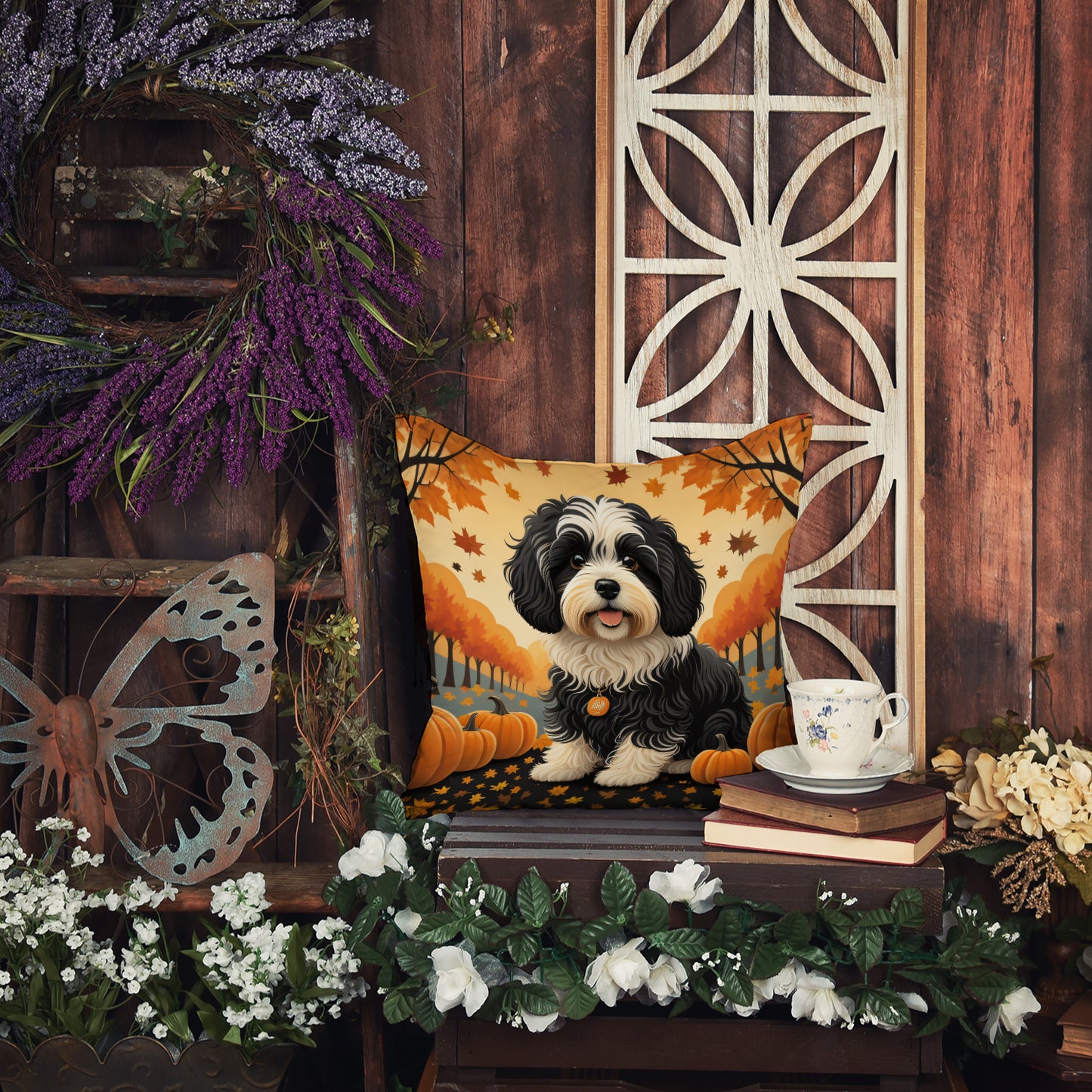 Havanese Fall Throw Pillow