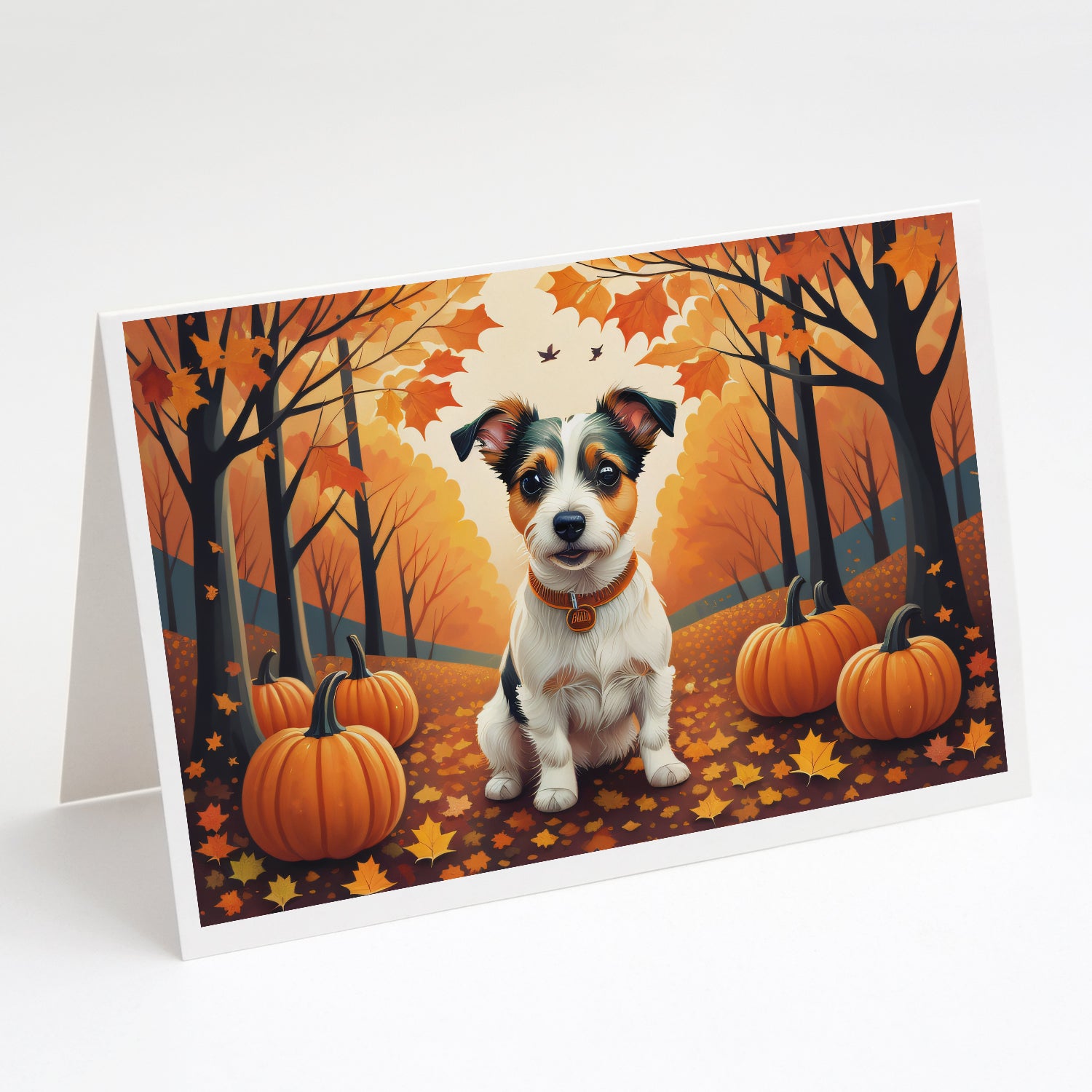 Buy this Jack Russell Terrier Fall Greeting Cards Pack of 8