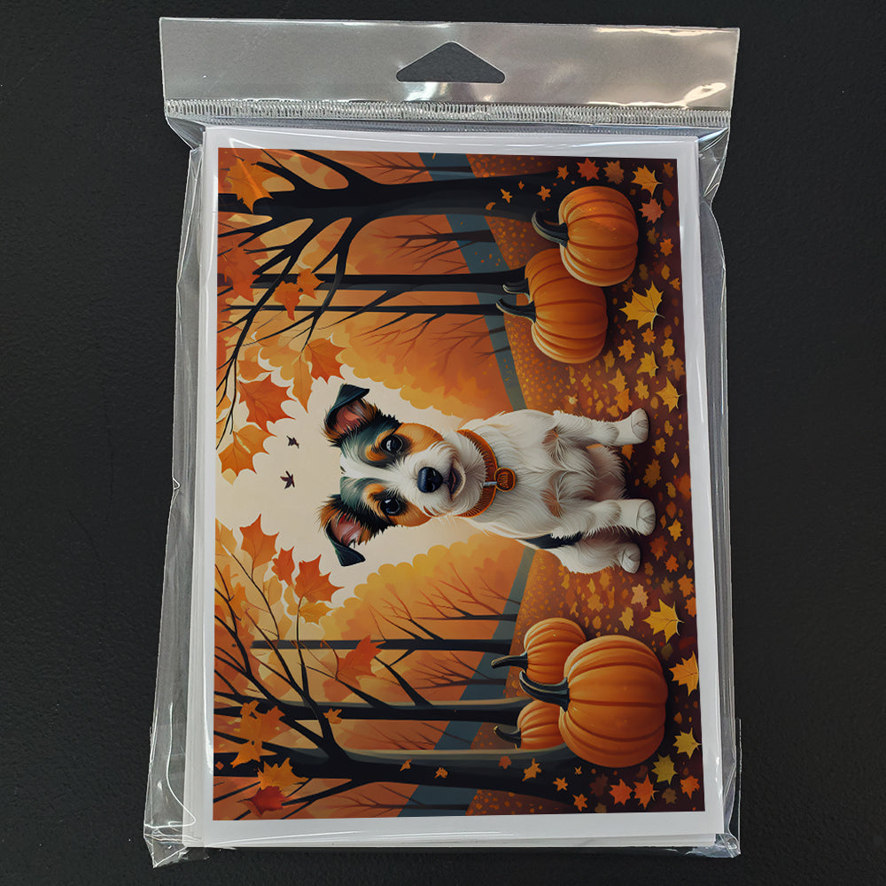 Jack Russell Terrier Fall Greeting Cards Pack of 8