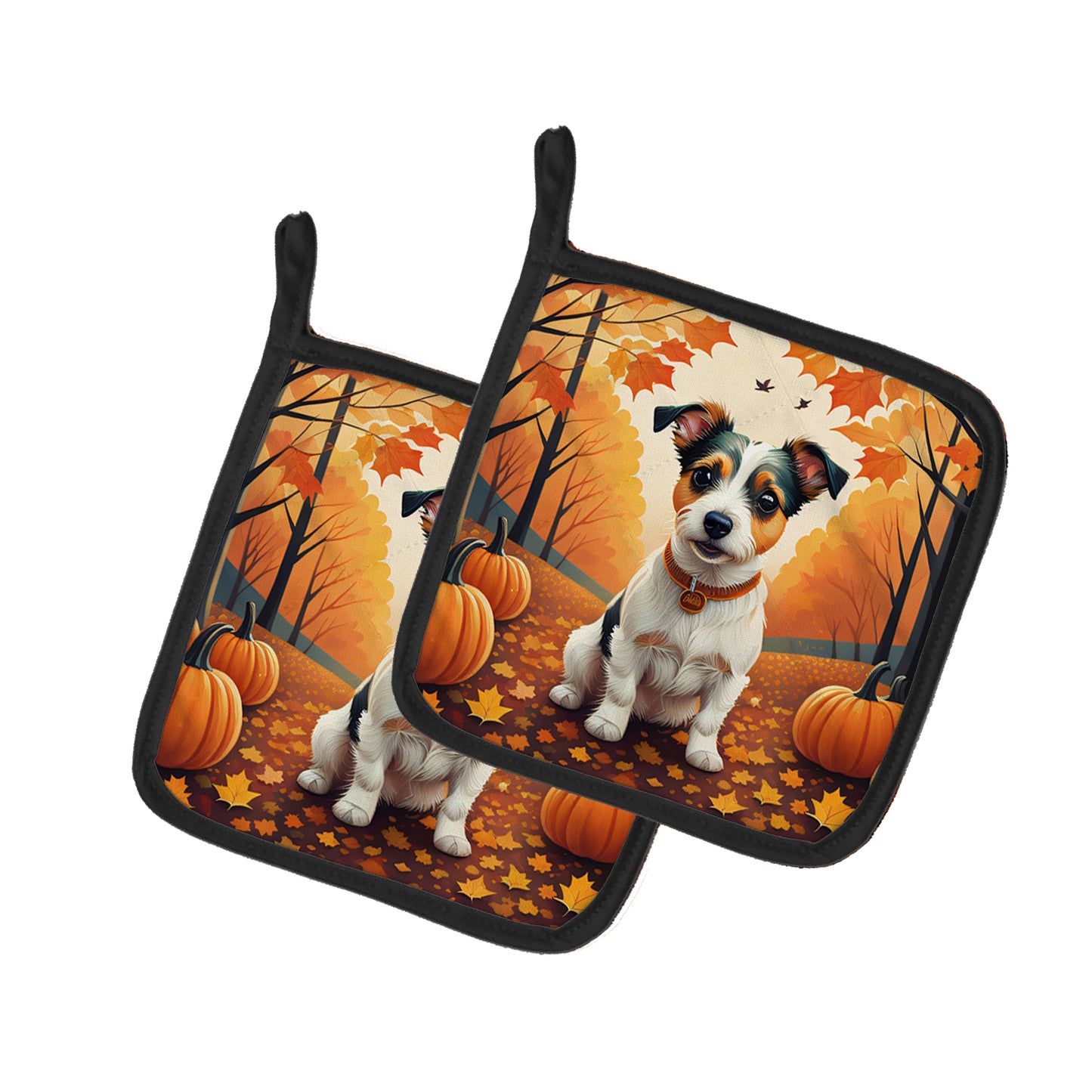 Buy this Jack Russell Terrier Fall Pair of Pot Holders