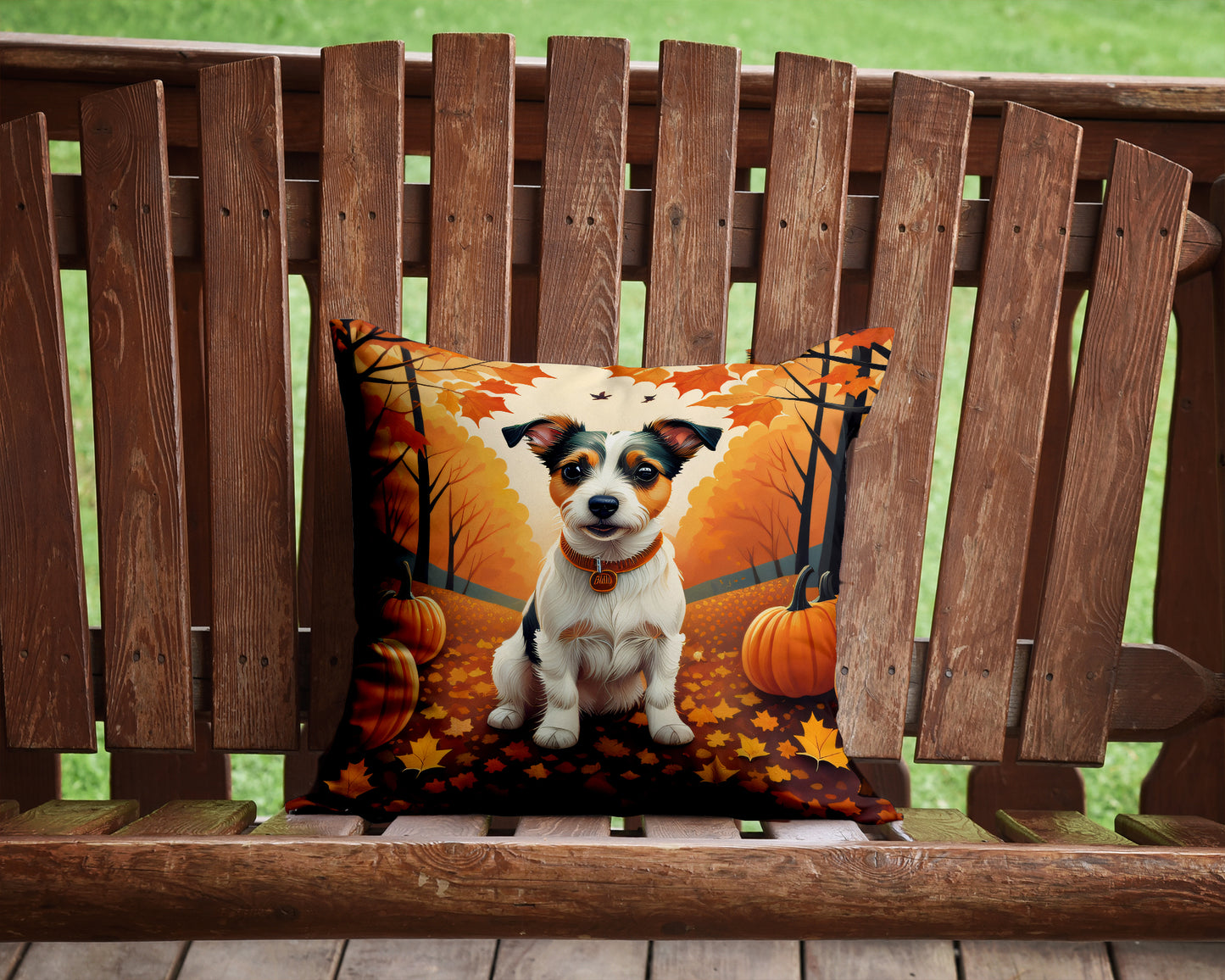 Jack Russell Terrier Fall Throw Pillow