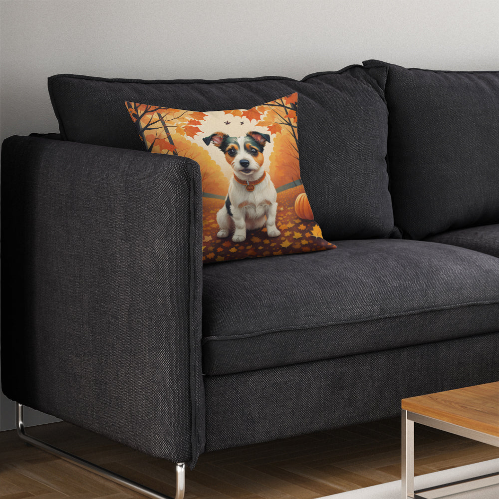 Jack Russell Terrier Fall Throw Pillow