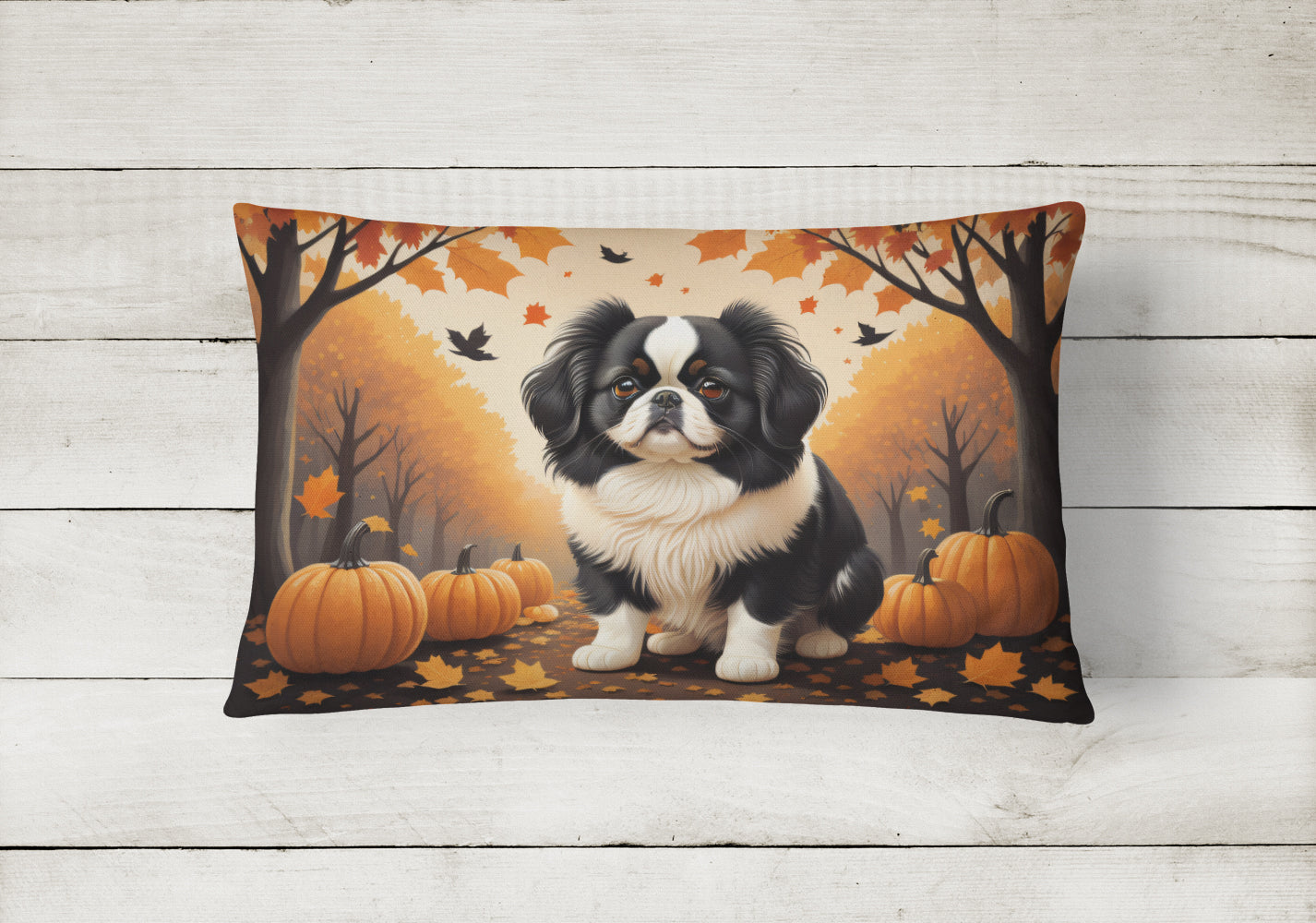 Japanese Chin Fall Throw Pillow