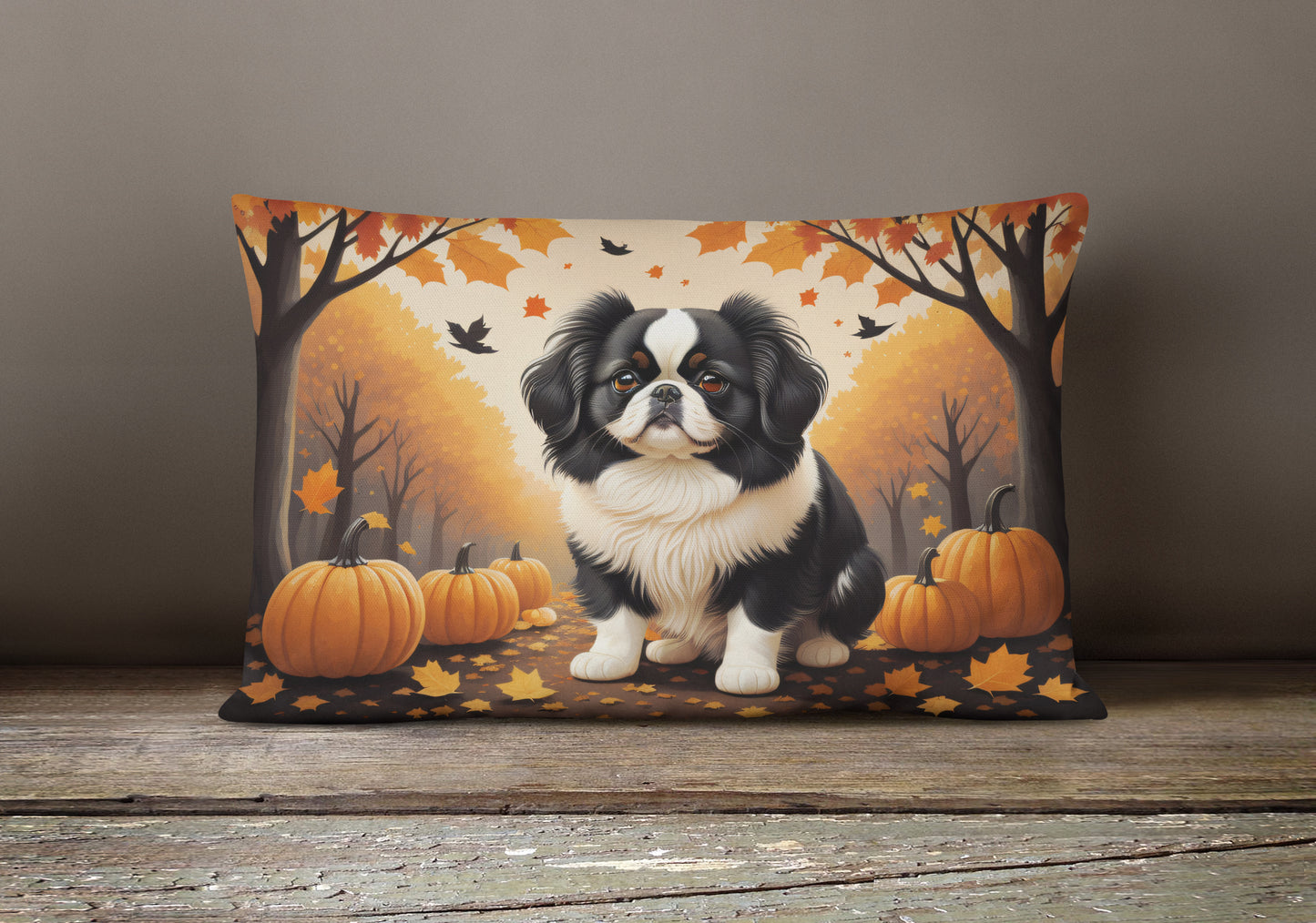 Japanese Chin Fall Throw Pillow