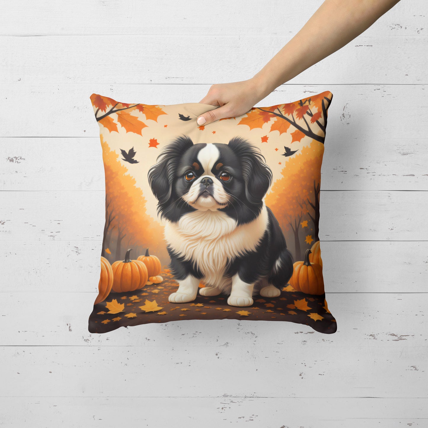 Japanese Chin Fall Throw Pillow