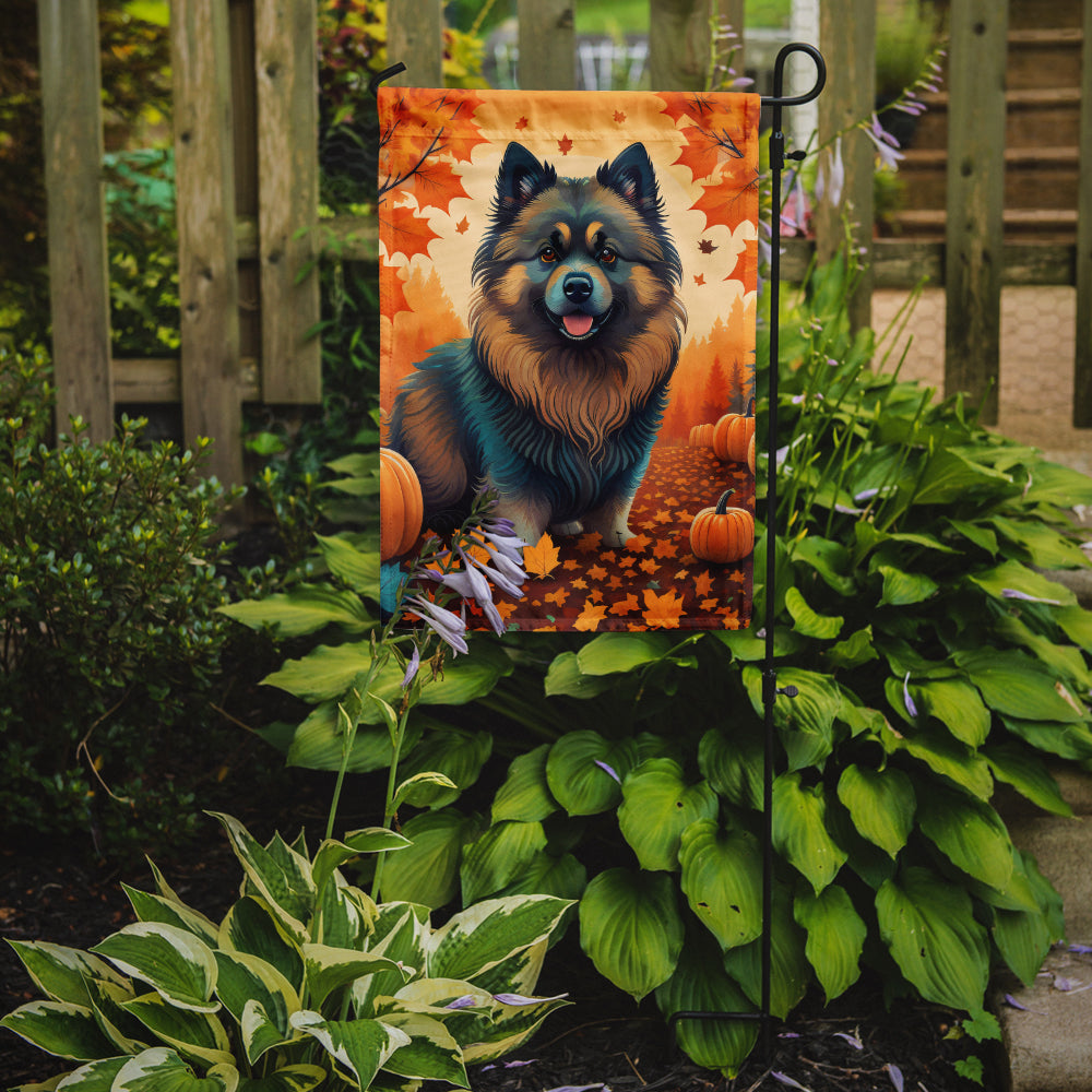 Keeshond Fall Garden Flag