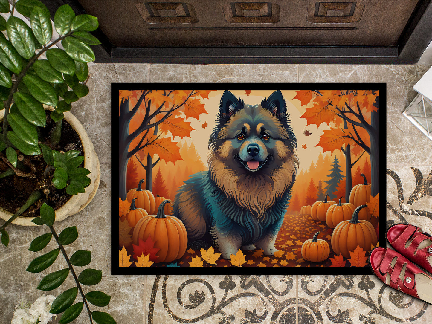 Keeshond Fall Doormat